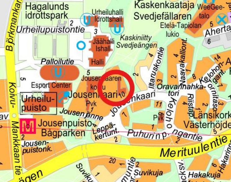 Keltaperhon päiväkoti kartalla.