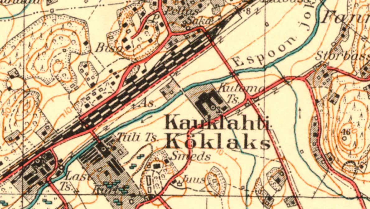 Kartta Kauklahdesta 1939