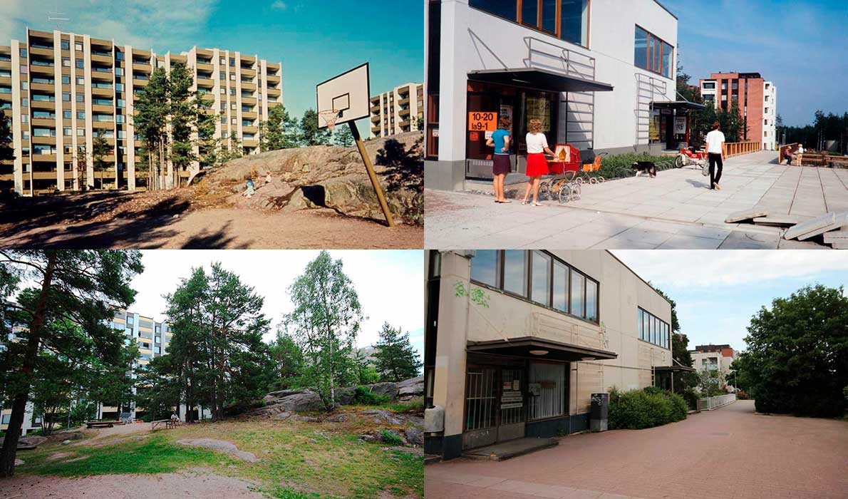 Ennen ja jälkeen -kuvia Soukasta, kollaasikuva.