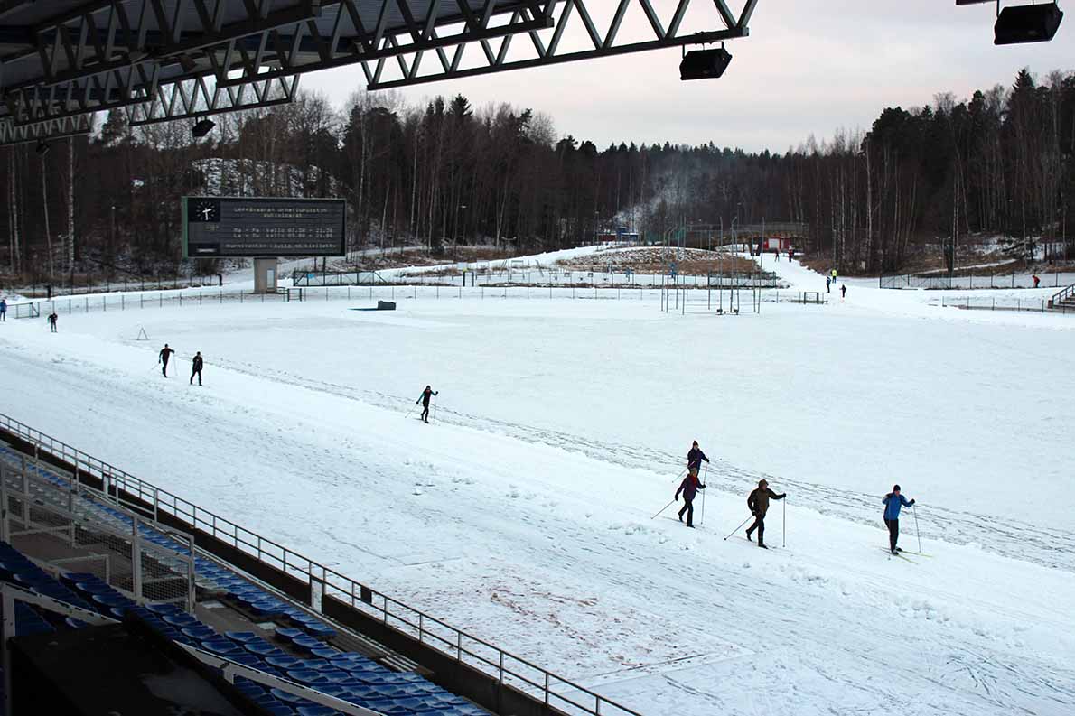Leppävaaran stadion talvella 2016.
